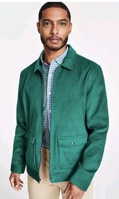 Club Room Mens Green Corduroy Full Zip Shirt Jacket XL - Image 1 of 4