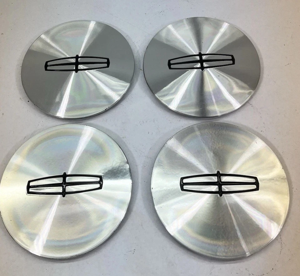 1998-2000 Lincoln Town Car Wheel Center Caps OEM F8VC-1A096-CB - Set of 4 - Image 1 of 4