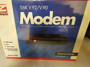 External Serial Modem Zoom Model 3049 56K V.90 V.92 - New/Sealed - SHIPS TODAY! - Picture 1 of 4
