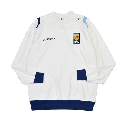 Diadora M white soccer jersey Scotland logo fleece - Image 1 of 4