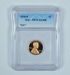 1979-S Lincoln Memorial Cent Type 1 PR70 DCAM ICG *4527 - Picture 1 of 5