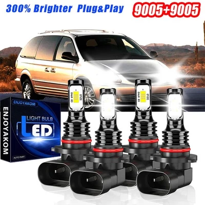 Faro LED de haz alto bajo 9005+9005 para Chrysler Town & Country 1998-2000 Foto 1 de 4