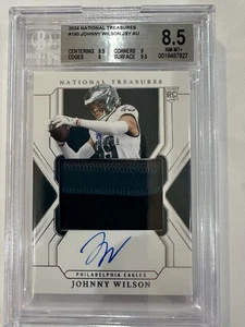 2024 National Treasures Johnny Wilson TRUE ROOKIE PATCH AUTO /99 BGS 8.5 Eagles - Picture 1 of 2