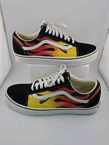 Vans Old Skool Flames Off The Wall Shoes Size Men’s 9.5 Women’s 11 Unisex Skate - Picture 1 of 20
