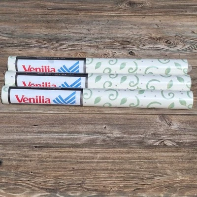 Venilia Pre-Pasted Vinyl Wallpaper 3 Bolts Whimsical Green Swirl Leaf Purple Dot - Image 1 of 4