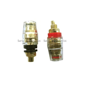 One pair Red & Black Gold Plated Audio Binding Post Amplifier Terminal 2 pcs - Picture 1 of 1