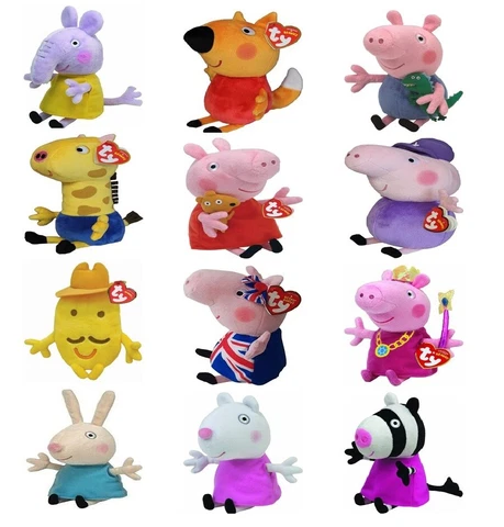 TY Beanie Peppa Pig 6'' Plush Toys - George Suzy Emily Zoe Gerald Freddy Grandpa Cover