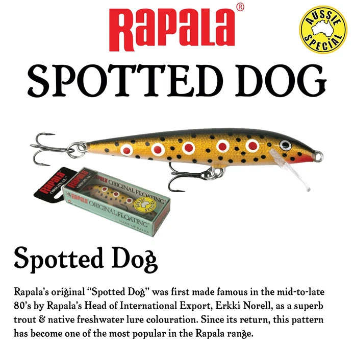 Rapala Limited Classic Colour Spotted Dog Trout Fishing Lure - Choose Model BRAN - Image 1 of 1