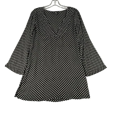 Pullover Jones New York Mujer Pequeño Negro Lunares Transparente Natación Cubrir Cuello en V Foto 1 de 4