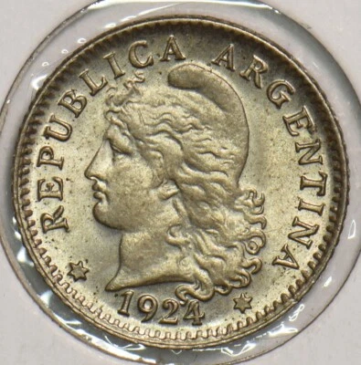 Argentina 1924 5 Centavos 299172 combine shipping - Image 1 of 2