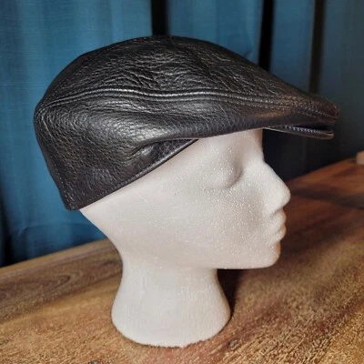 Dobbs GENUINO Cuero Newsboy Cabbie Sombrero S/M -United Hatters Gorra & Millinery Wkr Foto 1 de 4