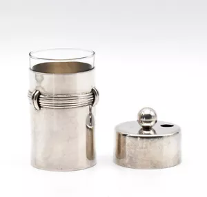 Saint Hilaire Ercuis moutardier design métal argenté XXe french mustard pot - Imagen 1 de 8