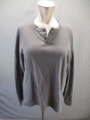 Camisa Henley Abercrombie&Fitch Talla M Para Hombres Gris Mezcla Algodón 1/4 Botón 347 Foto 1 de 4