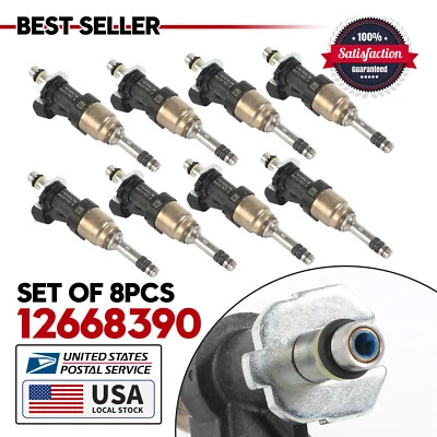 Juego de 8 inyectores de combustible OEM 12668390 FJ1217 para Chevrolet Tahoe 2015-2017 Foto 1 de 4