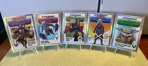 ¡Juego completo de cubiertas de tarjetas de arte de cómic mandaloriano cromadas Topps 2022! - Imagen 1 de 12
