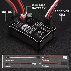 INJORA MB100-R80 20A Brushed Mini ESC for 1/24 1/18 RC Crawler Upgrade - Picture 1 of 5