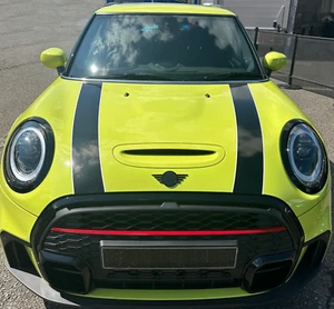 Pegatinas de vinilo con pines de capó Mini Cooper carreras deportes gráficos declasificación - Imagen 1 de 3