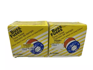 8 Bussman TL-15PK4 15 Amp Tiempo Retraso Edison Fusibles 2 Cajas de 4 Nuevo en Caja - Imagen 1 de 8
