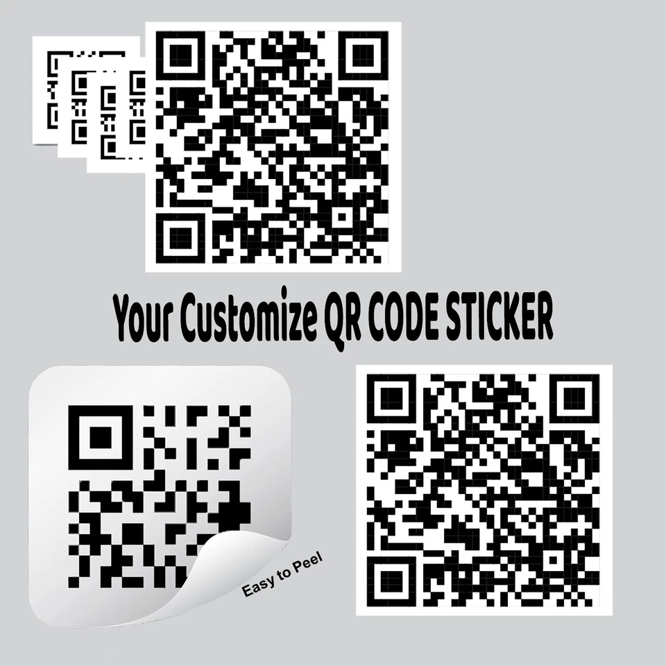 CUSTOM QR Code Labels Custom Sticker Decal Printed 1" -24" - Image 1 of 2