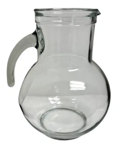 Vintage Bormioli Rocco Kufra 1980s Clear Glass Pitcher Jug Italy 8.5" No Lid - Picture 1 of 14