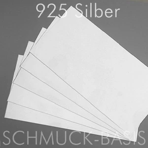 1 Silberblech Silber Blech (0,6 mm) 100 x 50 mm; 925 Silber; Sterlingsilber - Bild 1 von 1