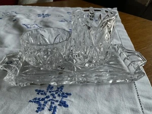 Tablett Milch und Zucker, Glas, Lausitzer Glaswerke, Vintage, Retro - Bild 1 von 5