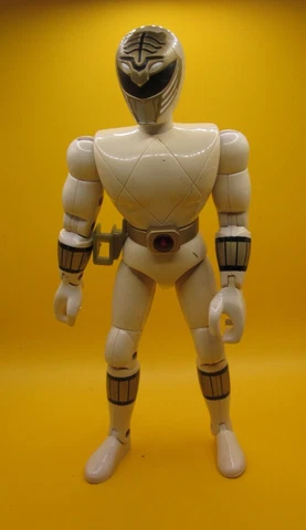 1995 Mighty Morphin Power Rangers Talking White Ranger 8" Action Figure Bandai Cover