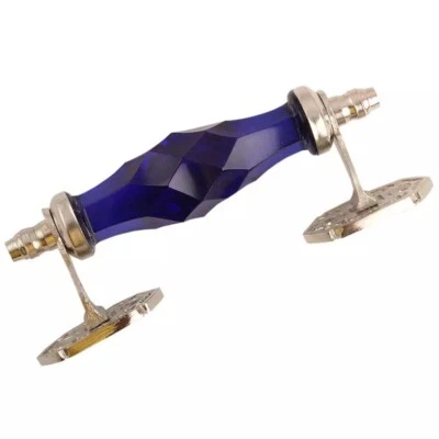 Juego de 4 manijas de puerta victorianas antiguas vintage de latón corte transparente Foto 1 de 2