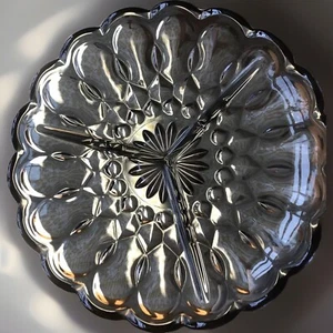 Vintage ANKER HOCKING Fairfield grau geteilt Servierschale MCM Pressglas - NEUWERTIG - Bild 1 von 8