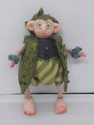 Handmade miniature Elf called Coonviz collectible doll  movable head, Halloween - Image 1 of 4