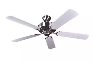 Ceiling Fan Without Light Living Room Soft 25 M ² Silver & White - Picture 1 of 2