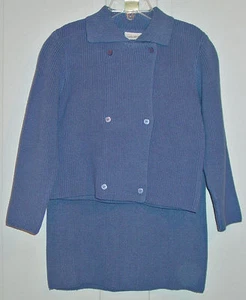 LAURA ASHLEY GIRL'S VERY PERRY COLOR KNIT 2 PIECE SKIRT SUIT SIZE 4 NEW WITH TAG - Picture 1 of 1