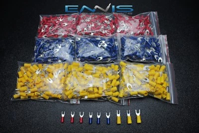 1800 PK 10-12 14-16 18-22 GAUGE VINYL SPADE CONNECTORS 200 PCS EACH #6 #8 #10 - Image 1 of 3