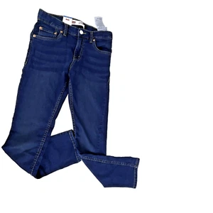 NWT Levi's 511 Boy's Slim Fit Dark Blue Denim Adjustable Waistband Jeans Size 12 - Picture 1 of 10
