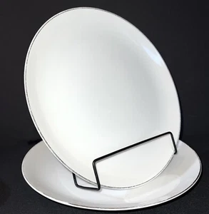 2 piatti argento bianco fine Cina 1964 Giappone 10 1/4" ben usati sbiaditi dorati - Foto 1 di 7