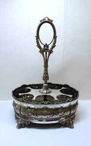 Antique VICTORIAN CRUET STAND Silver Plate by MARTIN HALL & Co Sheffield England - Picture 1 of 14