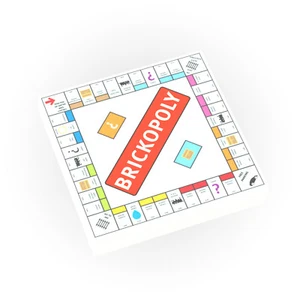 Brickopoly Game Board - Custom Printed (2x2 Tile) - Fun - MOC - Brick City - Picture 1 of 2