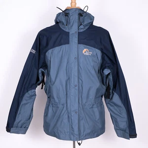 Lowe Alpine Triple Point Blue Nylon Mesh Lined Hooded Windbreaker Jacket - SZ M - Picture 1 of 12