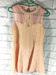 Vestido sin mangas Umgee para mujer de encaje con volantes malva melocotón talla pequeña S (S51) - Imagen 1 de 6