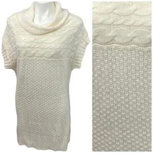 Apostrophe Sweater Womens Large Cable Knit Tunic Cowl Neck Work Office Cabin - Picture 1 of 13