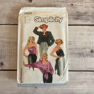Simplicity 7227 Sewing Pattern Camisole Top Jacket Eveningwear Miss Sz 6 UNCUT - Image 1 of 4