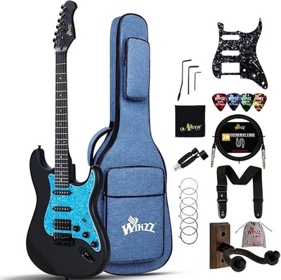 WINNZ Winzz E-Gitarre 4/4 Set f. Erwachsene&Kinder ab 12 Jahr. ST HSS Tonabnehmer 39"