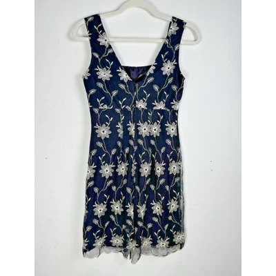 Vintage Rampage Juniors Floral Embroidered Preppy Cottagecore Twee Y2K Dress - Image 1 of 4