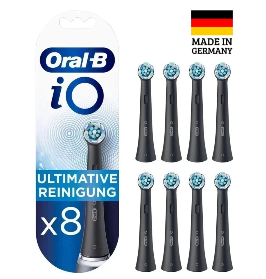 8er Pack Oral-B iO Ultimative Clean Reinigung Aufsteckbürste - Schwarz DE~