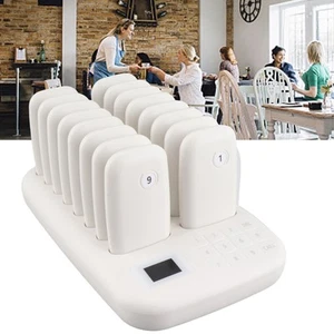 Wireless Calling System 16 Pagers 546yd Transmission 2 Working Modes Touch DOB - Zdjęcie 1 z 18