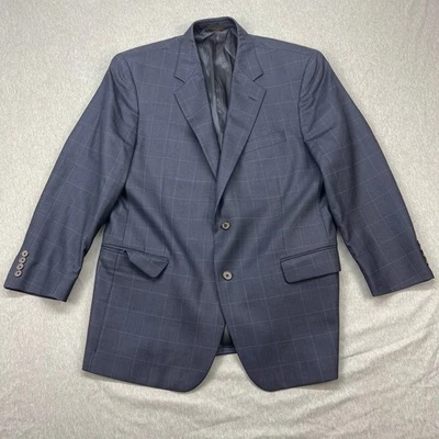 Brooks Brothers 42R Navy Blue Plaid Blazer Men's Business Casual Coat - Image 1 of 4