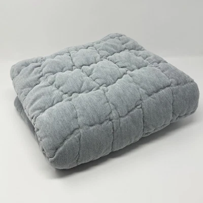 Pottery Barn Acogedora Nube Acolchada King 20x36” Sham Chambray/Acero Azul Terciopelo Foto 1 de 4