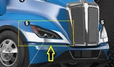 CONJUNTO DE PARES de faróis Kenworth T680 NEXT GEN 2022+ Long SS acabamento surround - Imagem 1 de 3