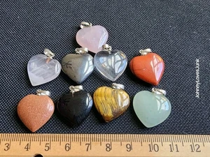 Vintage Lot Of 9 Sterling Silver/Real Stone Necklace Pendants Marked/Tested+ - Picture 1 of 4