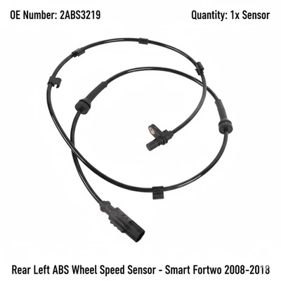 Sensor de velocidad de rueda ABS trasero izquierdo para Smart Fortwo 4515400017 2008-2018 Foto 1 de 4